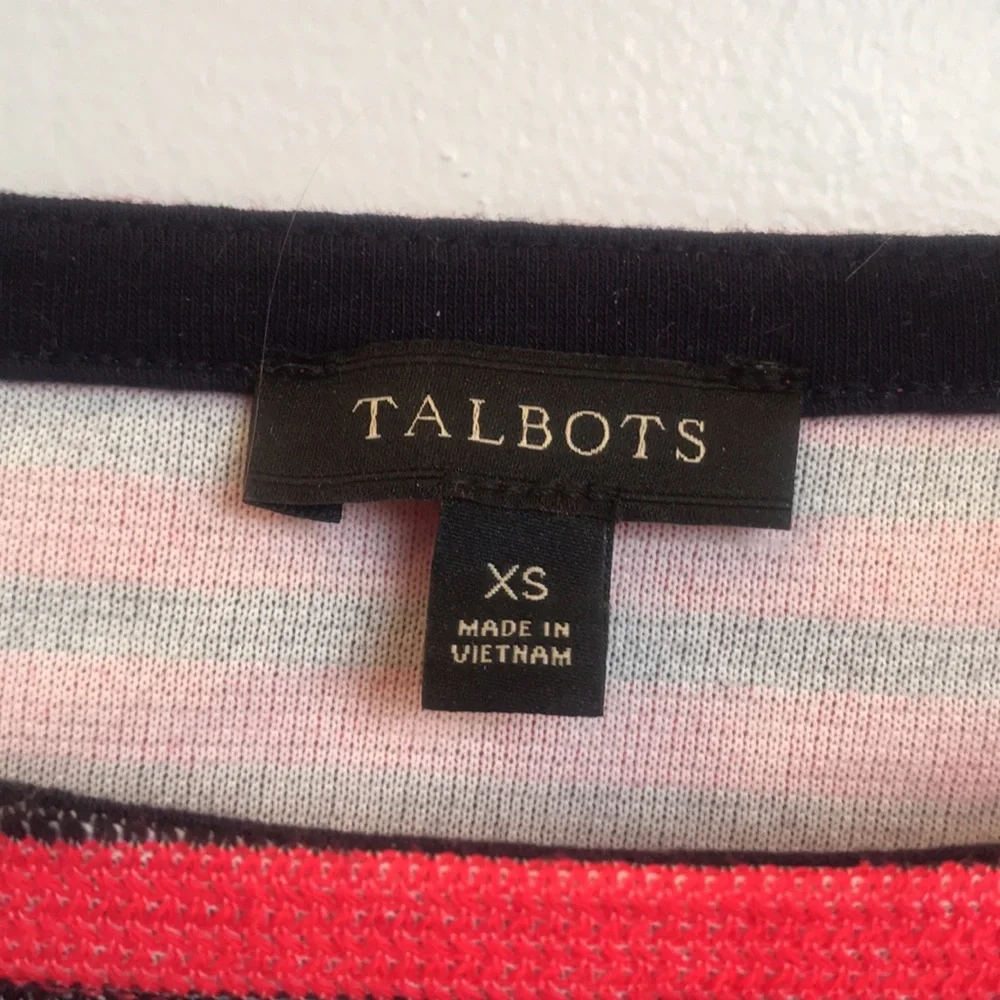 Talbots Nautical top, 3/4 sleeves with ties. Sz XS but fits like a Small. EUC - Picture 3 of 6